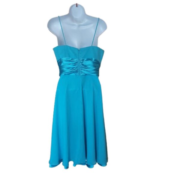 Bright Turquoise Blue Party Dress Fits Size Small - Picture 5 of 8